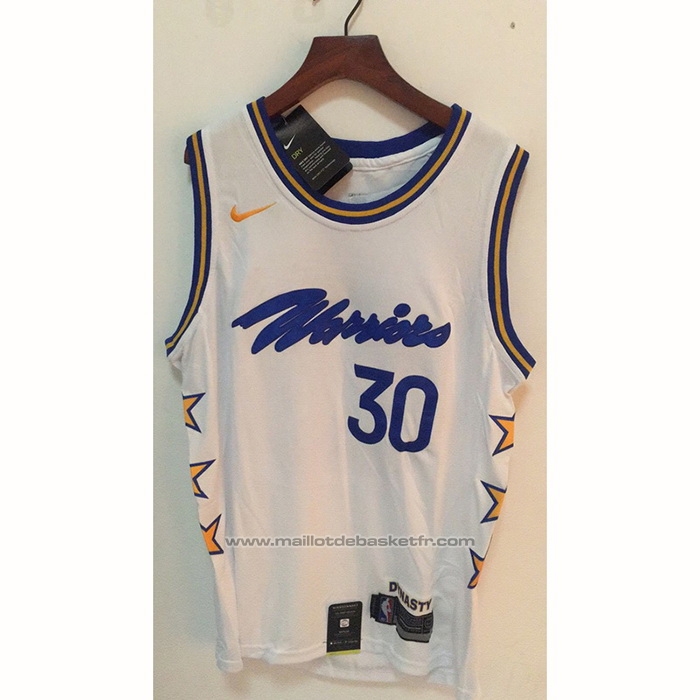 Maillot Golden State Warriors Stephen Curry #30 Champs Whitestars 2022-23 Blanc